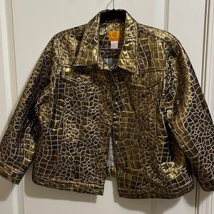 Womens Ruby Rd gold metallic jacket.  Size 16